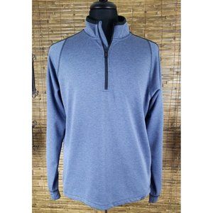 Hawke & Co Sport Mens Large Pull Over Warm Up Quarter Zip Blue Fall Outdoor